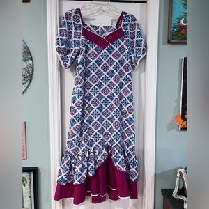 Lolenani Hawaiian Dress Vintage Muumuu Mu’umu’u Sz 20 Flirty Skirt Quilt Pattern